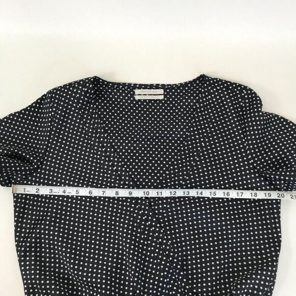 Urban Outfitters Polka Dot Faux Wrap Blouse Women's Medium Cropped Surplice - Picture 7 of 11